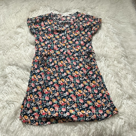 Loft Floral Sidetie Henley Mini Dress‎ - Picture 2 of 5